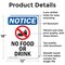 Signmission No Food Or Drink, 12 in W x Rectangle, Aluminum OS-2PACK-NS-A-1218-V-14609 - alternate 6